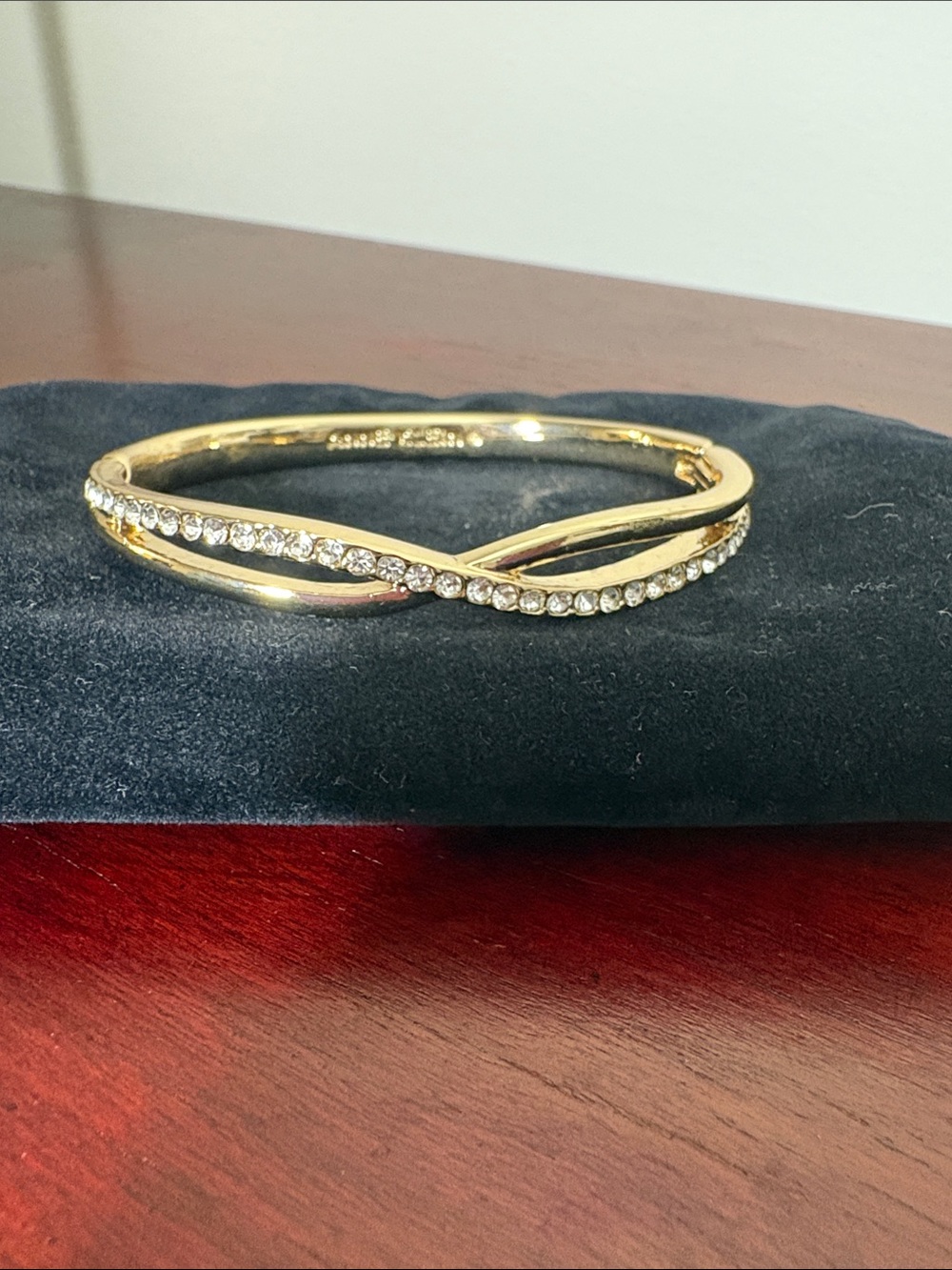 Anne Klein Gold-Tone Crystal Twist Bangle Bracelet- Elegant Women's Jewelry